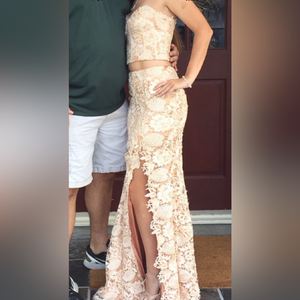 Corset (2 piece)  Prom Dress ,Lace Satin material, no rips or tears. WORN ONCE